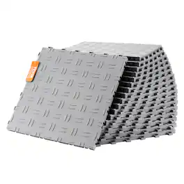 VEVOR - Garage Tiles Interlocking, 12 x 12 x 0.53 inch 50 Pack Garage Floor Covering Tiles, Non-Slip Double-Sided Texture Garage - Silver