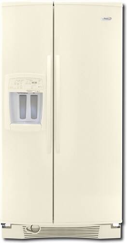 Front Standard. Whirlpool - 25.6 Cu. Ft. Frost-Free Side-by-Side Refrigerator - Biscuit-on-Biscuit.