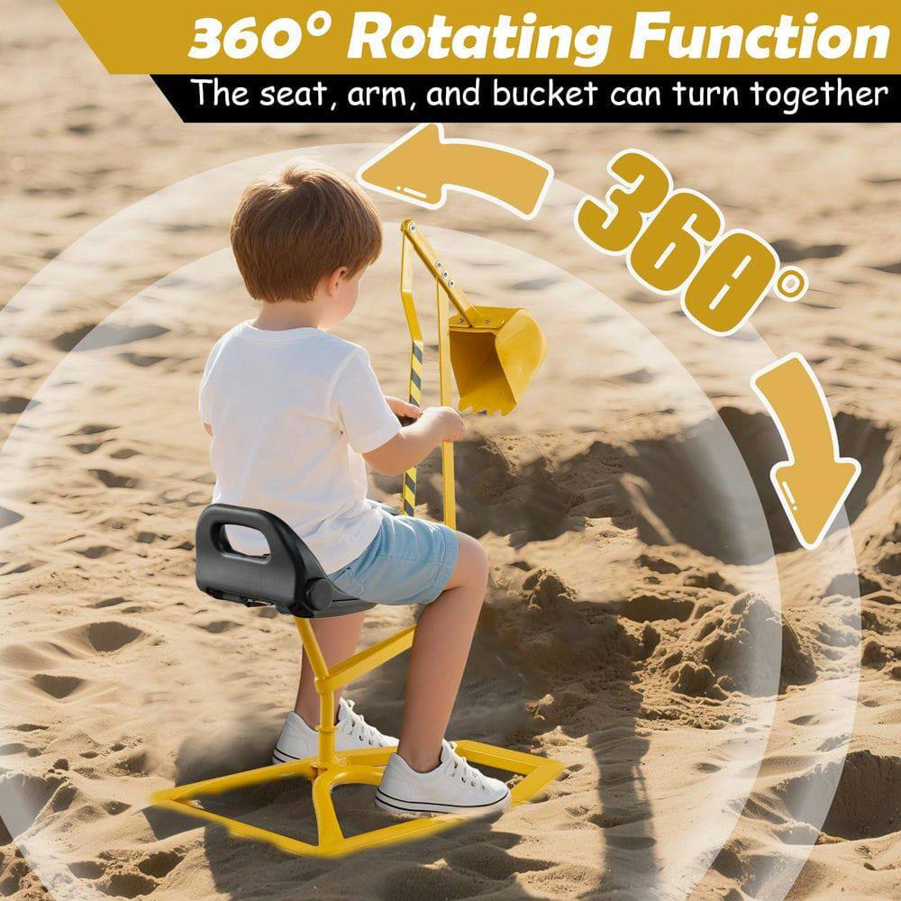 360° Rotating Function  
The seat, arm, and bucket can turn together