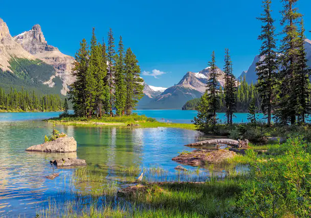 Front. Castorland - CASTORLAND 500 Piece Jigsaw Puzzles, Maligne Lake, Canada, Jasper National Park, B-53803 - Red.