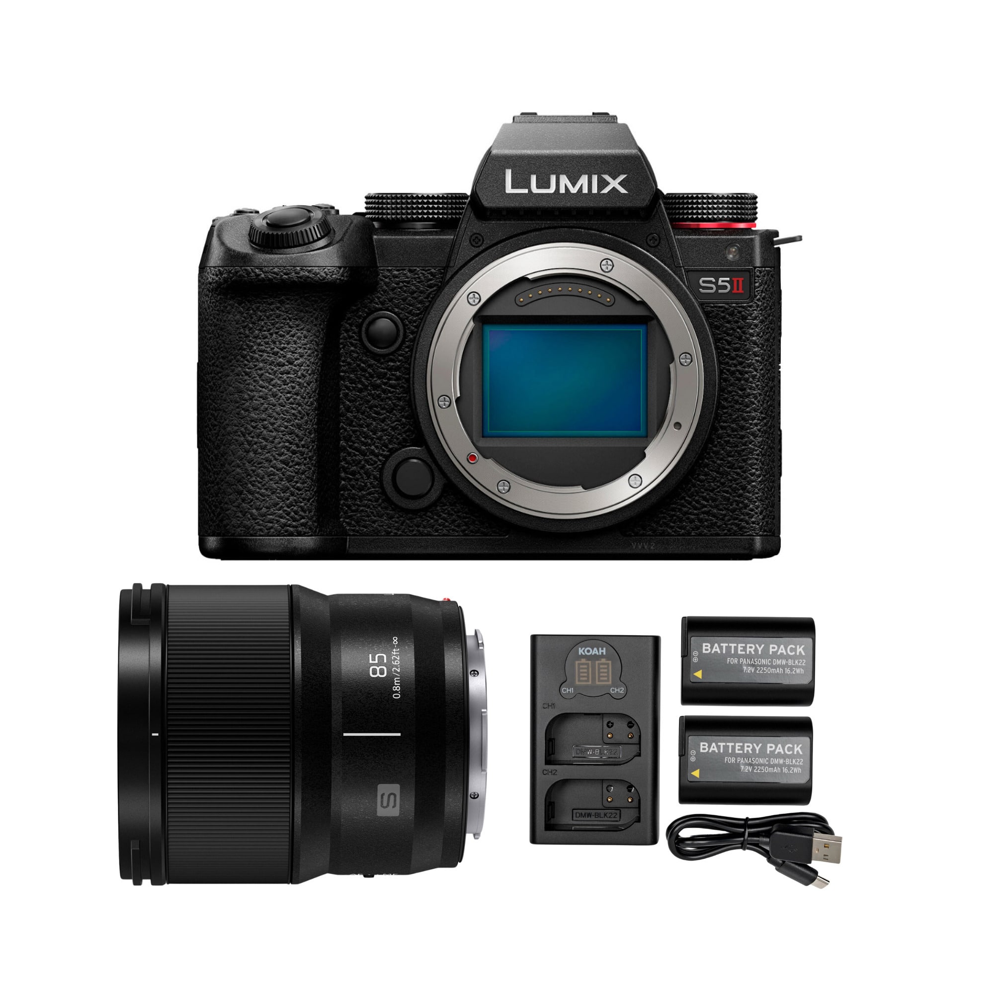 Panasonic - LUMIX S5II 24.2MP Full Frame Mirrorless Camera with Phase Hybrid AF