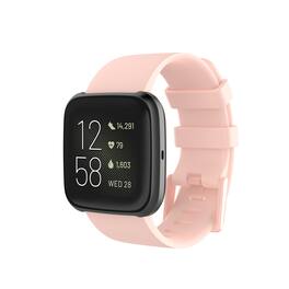 StrapsCo - Classic Active Band Silicone Rubber Watch Strap For Fitbit Versa & Versa 2 (Medium-Long) - Pink