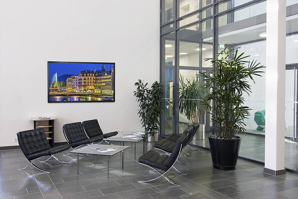 Left. Peerless-AV - Security SmartMount® Universal Flat Mount For 46" to 90" TV's - Semi-gloss Black, Black.