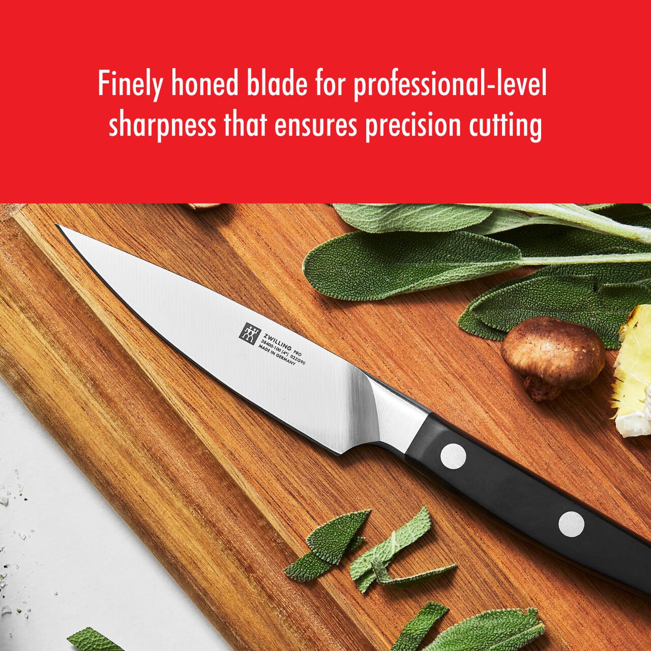 Finely honed blade for professional-level sharpness that ensures precision cutting

MAIS ZWILLING - un - GEEANT 01209G