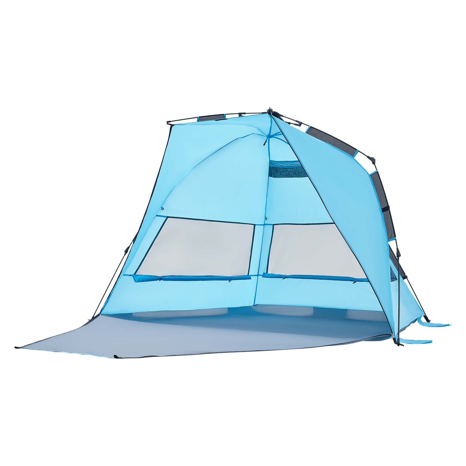Alt View 5. VEVOR - Beach Tent Sun Shelter for 4 Person, Pop Up Beach Tent UPF 50+ Protection, Portable Sun Shade Canopy with Carrying Bag - Blue + Grey.