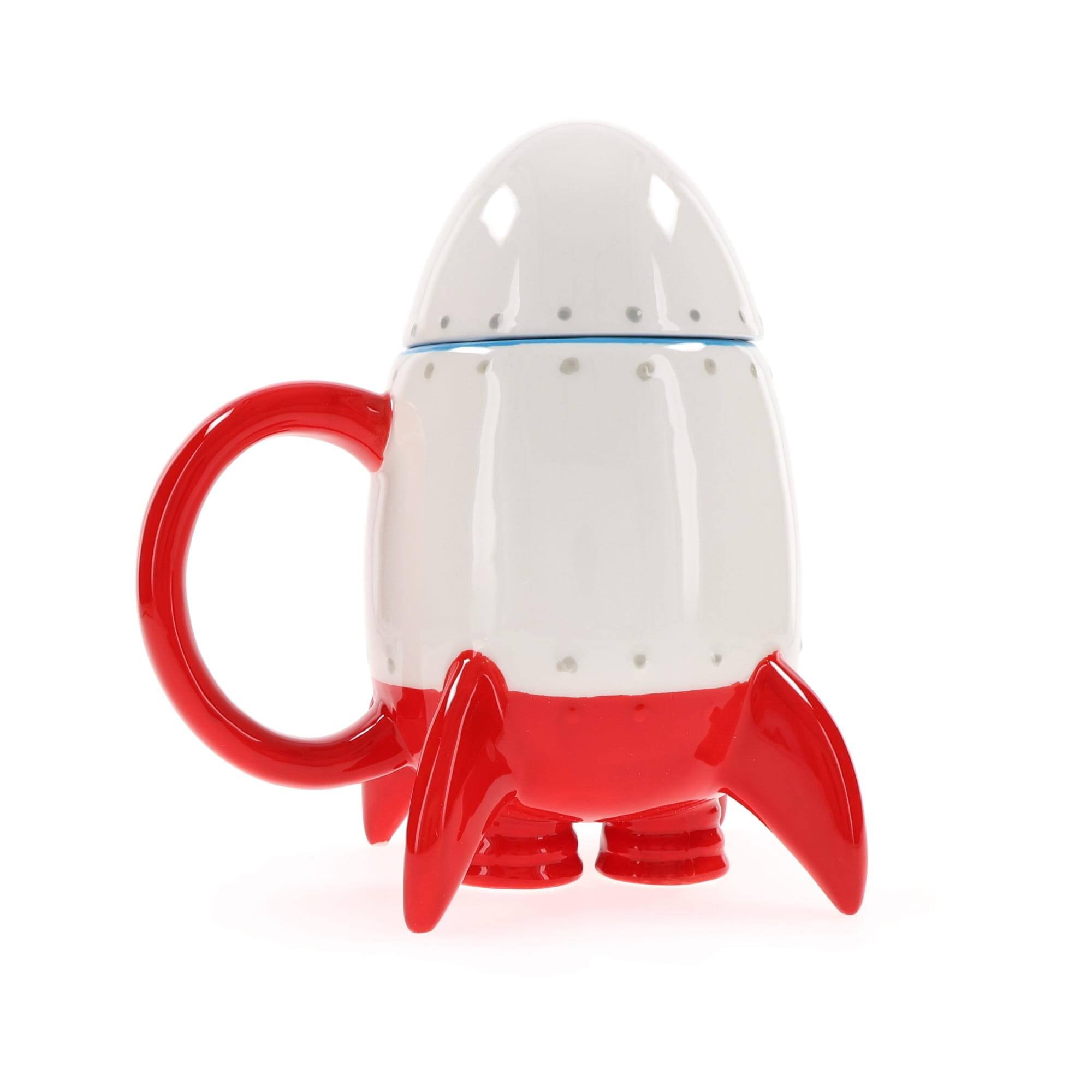 Alt View 10. Peanuts - Peanuts Snoopy in Rocketship 15oz Molded Mug with Cap - White.