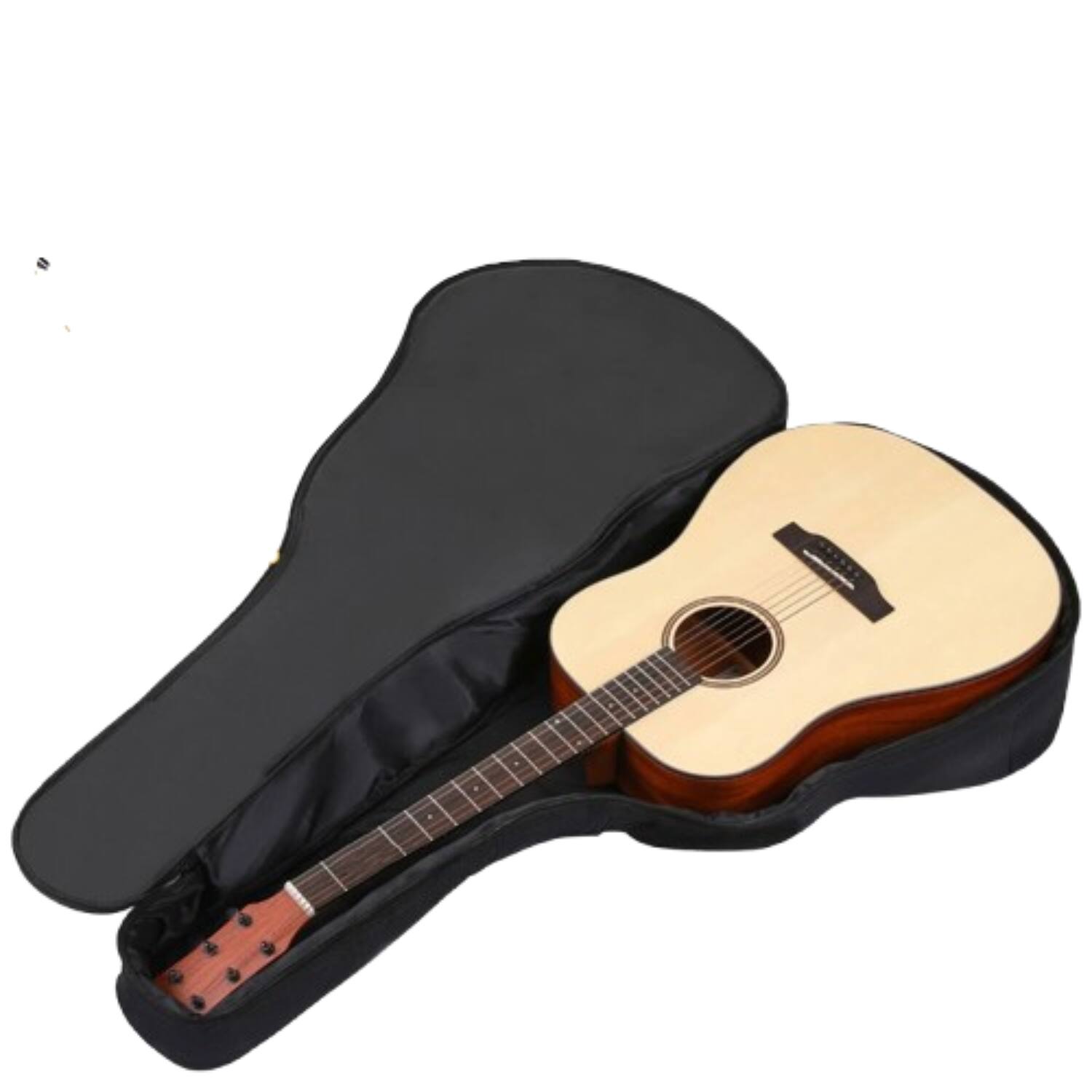 Angle. Home Collection - 41" Waterproof Acoustic Guitar Bag with Backpack Straps, Heavy-Duty Gig Case - Black.