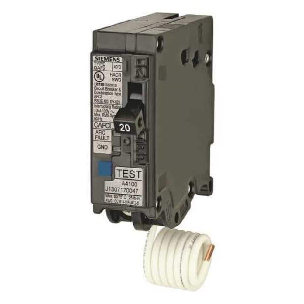 Amber Sporting Goods - Siemens QA120AFC 20-Amp Single Pole 120-volt Plug-On Combination AFCI Breaker price history on PriceWatchPro