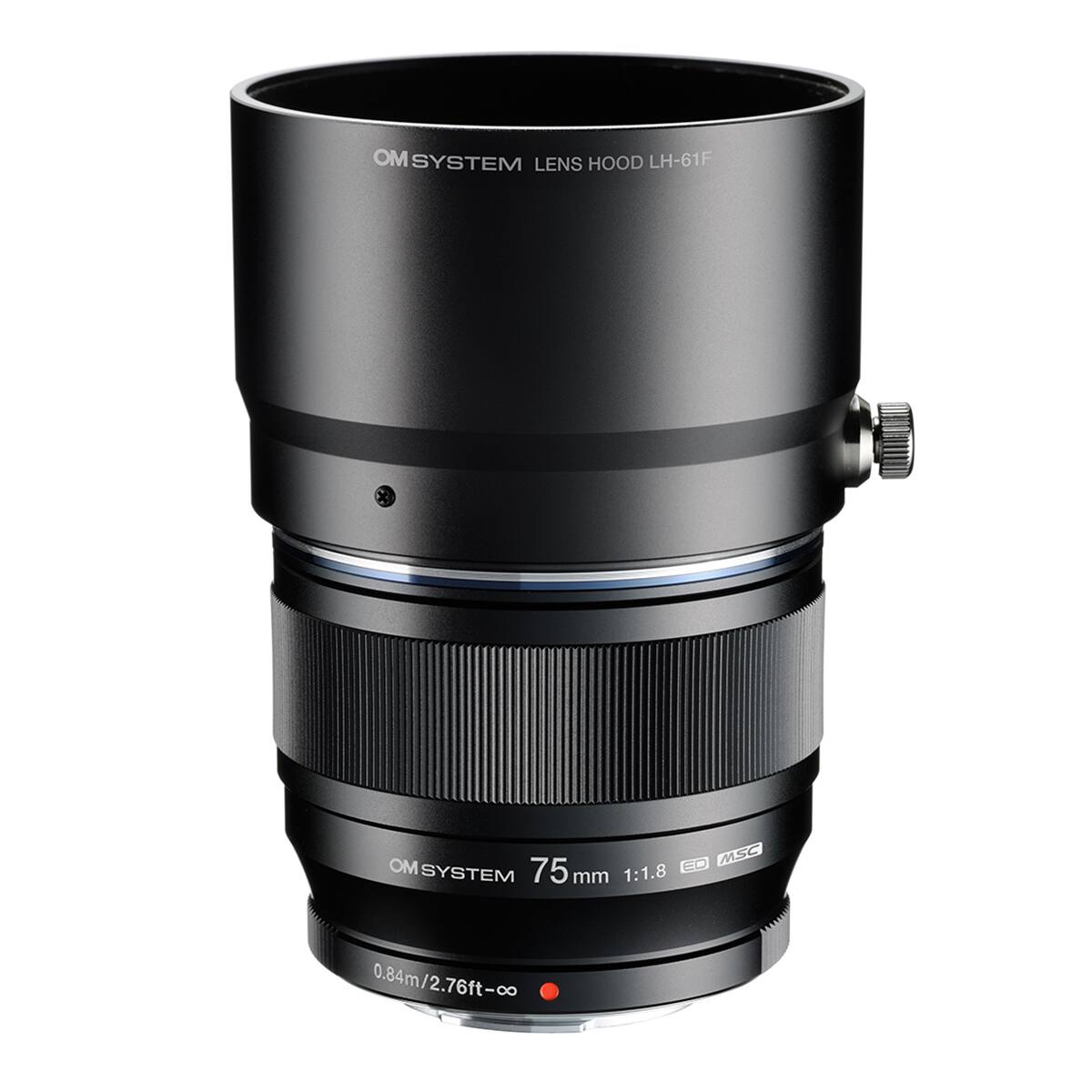 OM SYSTEM LENS HOOD LH-61F  
OM SYSTEM 75mm 1:1.8  
0.84m/2.76ft-∞