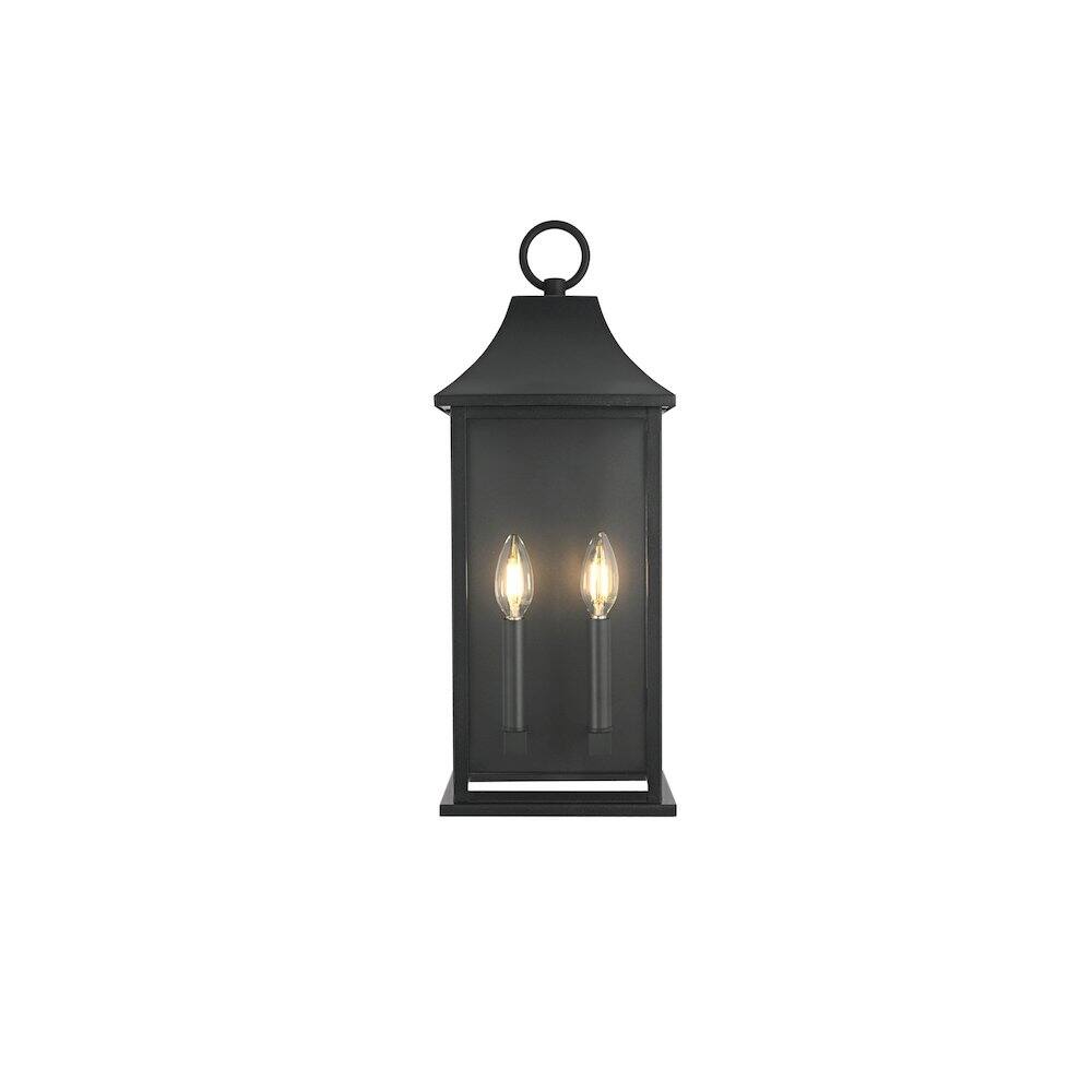 Back. Elegant Lighting - Shepard 8 inch Outdoor Wall Sconce in Black - Black.