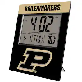 Keyscaper - Purdue Boilermakers Color Block Digital Desk Clock - Multicolor