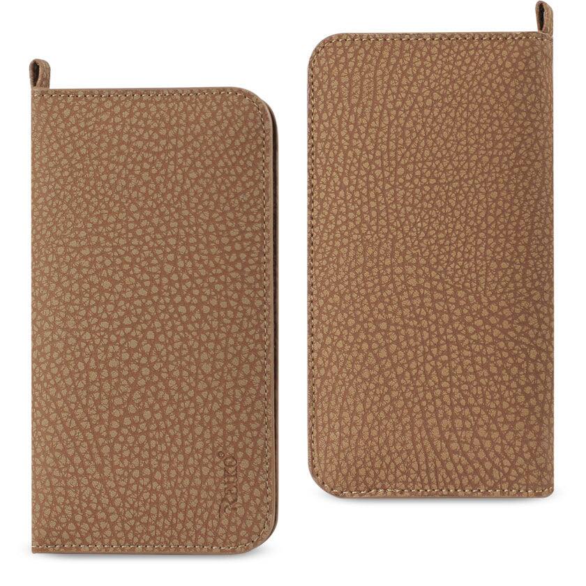 Reiko - Universal Wallet Case for iPhone 6/6S/7 Plus with Side Pockets & Magnetic Flap - Brown