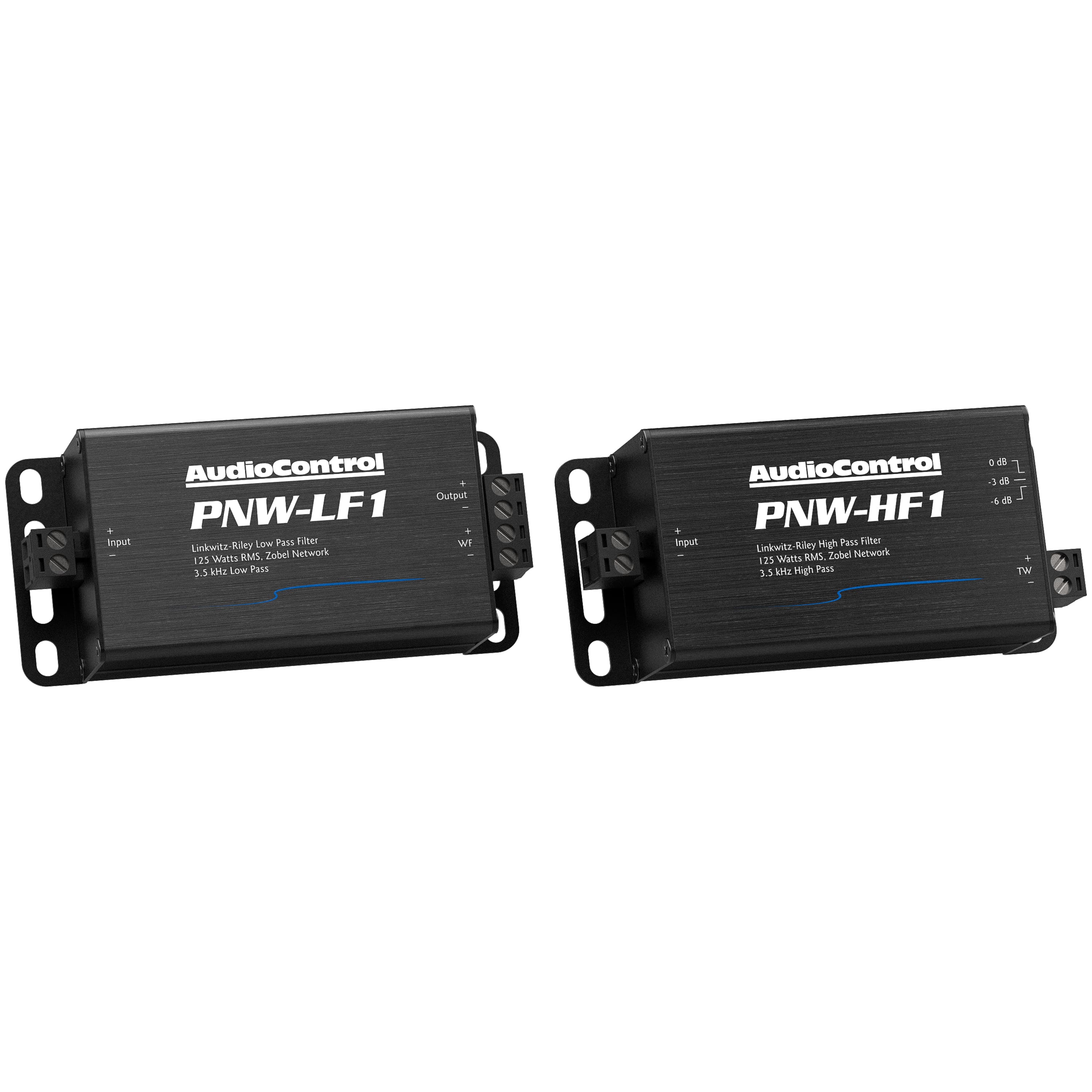 AudioControl PNW-LF1 1 - Inout Low Pass 1.25 Watts 3.5 L Low Pass 1 - 6 dB/Octave PNW-HF1 Input Wigh FME High Pass 1.25 Watts 3.5 L High Pass