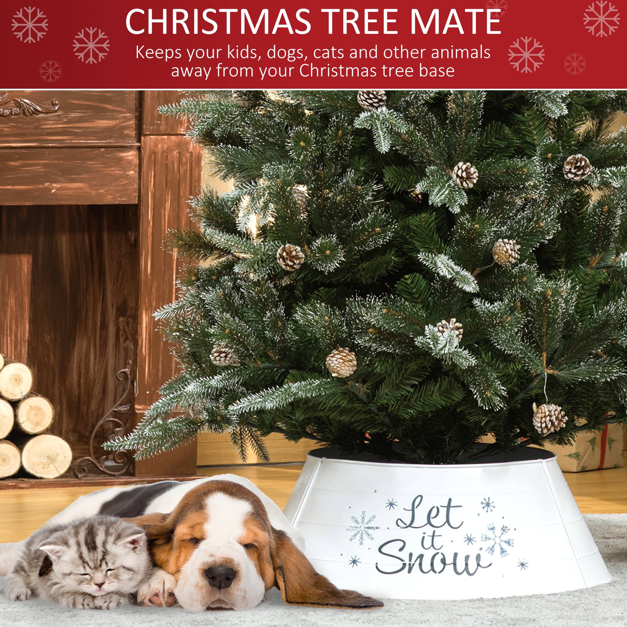**CHRISTMAS TREE MATE**

Keeps your kids, dogs, cats and other animals away from your Christmas tree base

Let it Snow