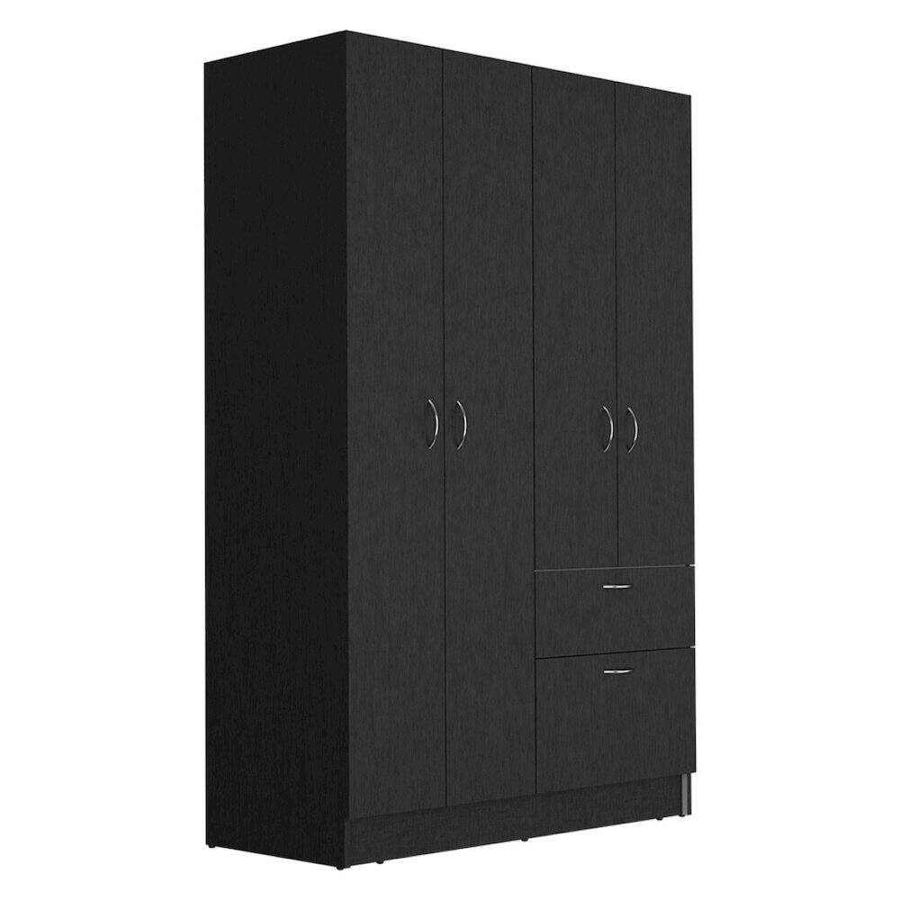 Alt View 1. TuHome - Vaupes Armoire Black / White MDF - Black.