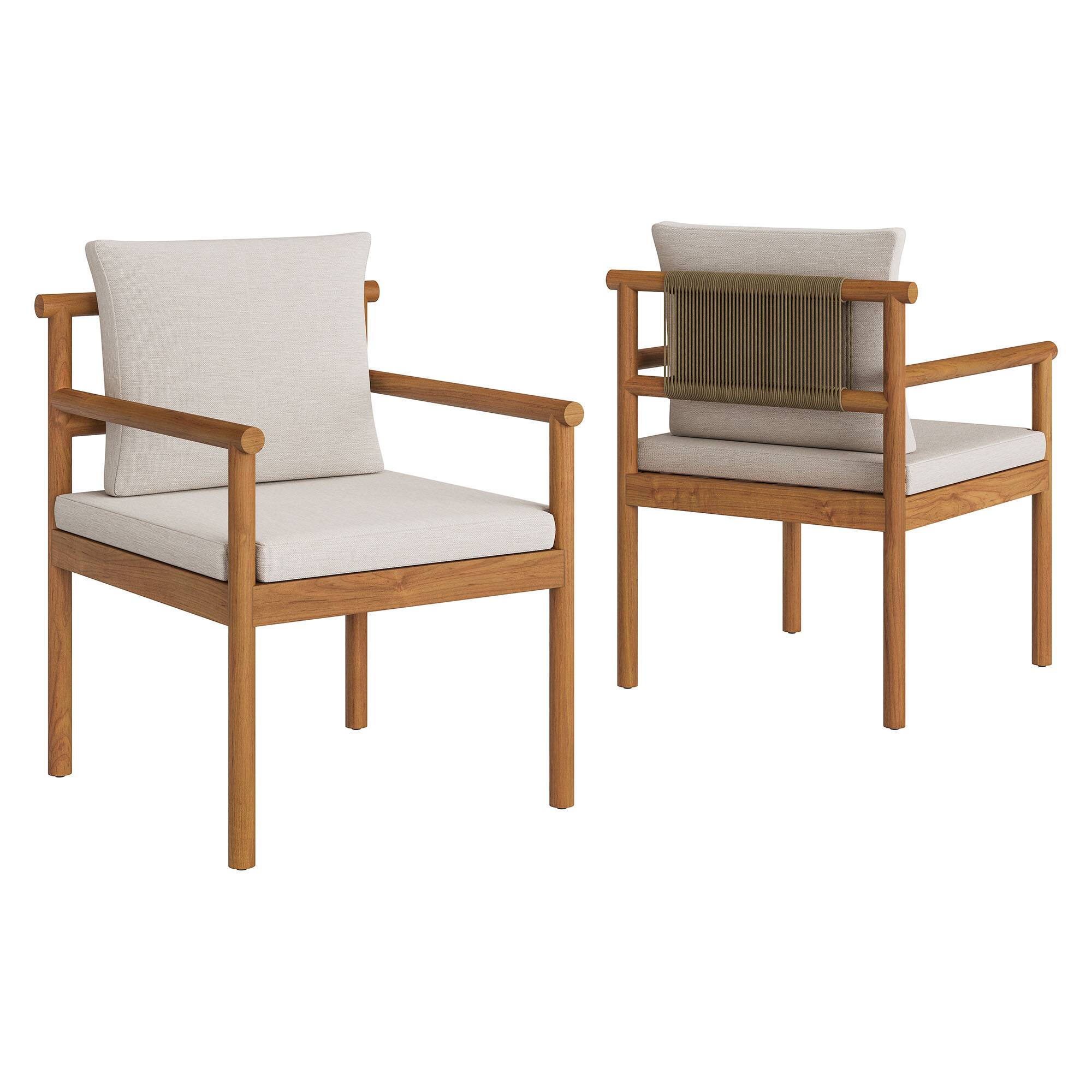 Alt View 1. Modway - Eleni 7-Piece Outdoor Teak Wood Dining Set - Natural Sail.