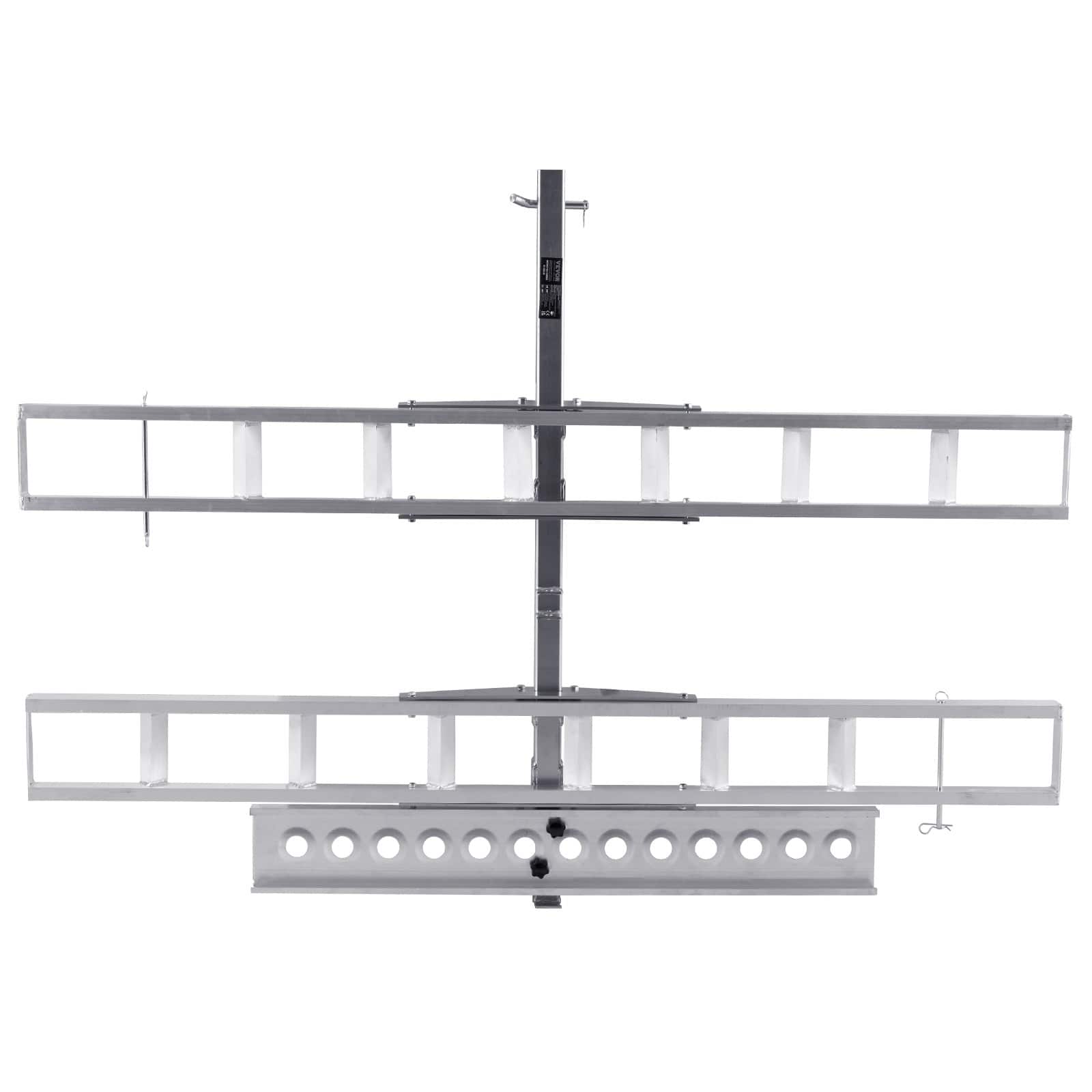 Glintex - 600 lbs Aluminum Motorcycle Hitch Carrier with Ramp and Straps for Dirt Bikes and Scooters - Silver