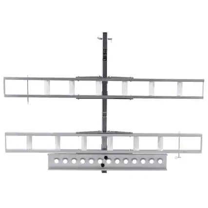 Front. Glintex - 600 lbs Aluminum Motorcycle Hitch Carrier with Ramp and Straps for Dirt Bikes and Scooters - Silver.