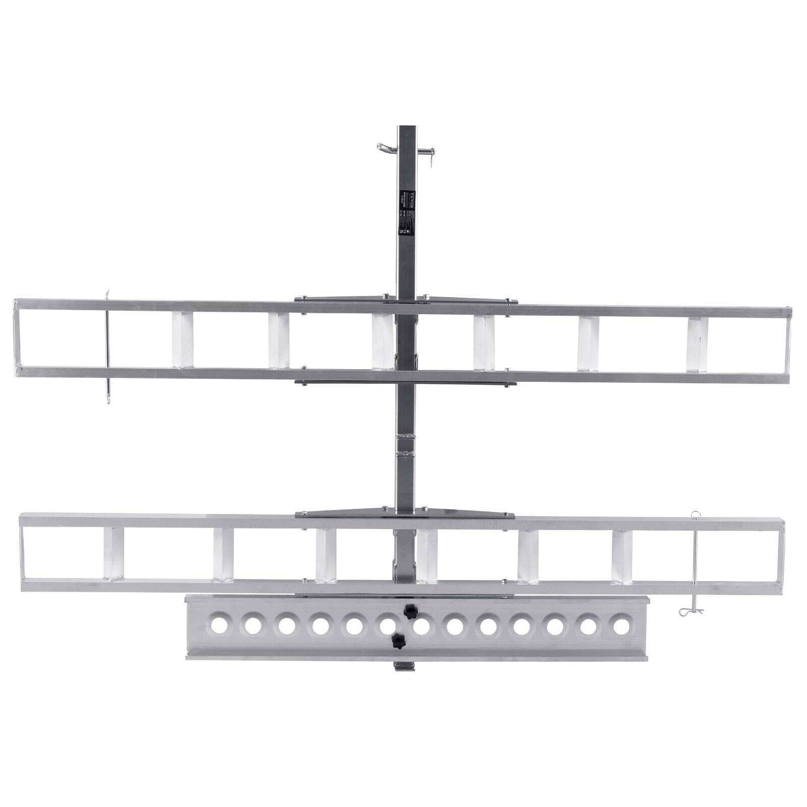 Front. Glintex - 600 lbs Aluminum Motorcycle Hitch Carrier with Ramp and Straps for Dirt Bikes and Scooters - Silver.