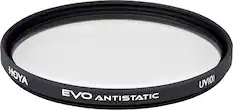 Angle. Hoya - EVO 52mm Antistatic UV Super Multicoated Lens Filter - Gray.