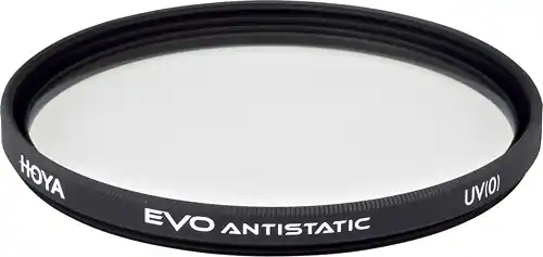 Angle. Hoya - EVO 52mm Antistatic UV Super Multicoated Lens Filter - Gray.