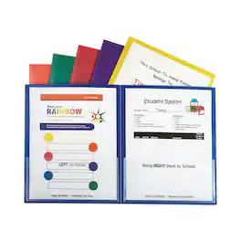 C-Line Products - Classroom Connector Folders, 11 X 8.5, Clear/assorted, 6/pack