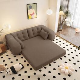 GOODSILO - Multi-Functional Floor Sofa Bed | Versatile Seating & Sleeper with Removable Pillows for Modern Spaces - Brown