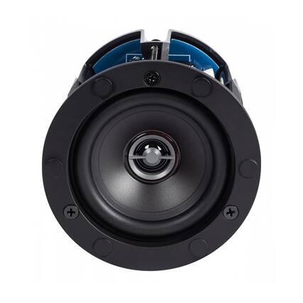 Front. ELAC - Elac IC-V31-W - Vertex 1 3.8" In-Ceiling Speaker - Includes White Grille, Sold Individually - Black/Gray.