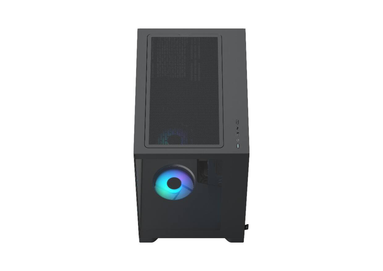 Angle. Fractal Design - Fractal Design Pop 2 Vision Black RGB - Dual-Chamber Case with Glass Panels, 4 RGB Fans, Spacious E-ATX/ATX/mATX/ITX - Black.