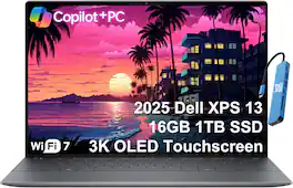 Dell - XPS 13 9345 13.4" 3K OLED Touch Laptop - Copilot+ PC - Snapdragon X Elite with 16GB LPDDR5X Memory - 1TB SSD - Win 11Pro - Graphite