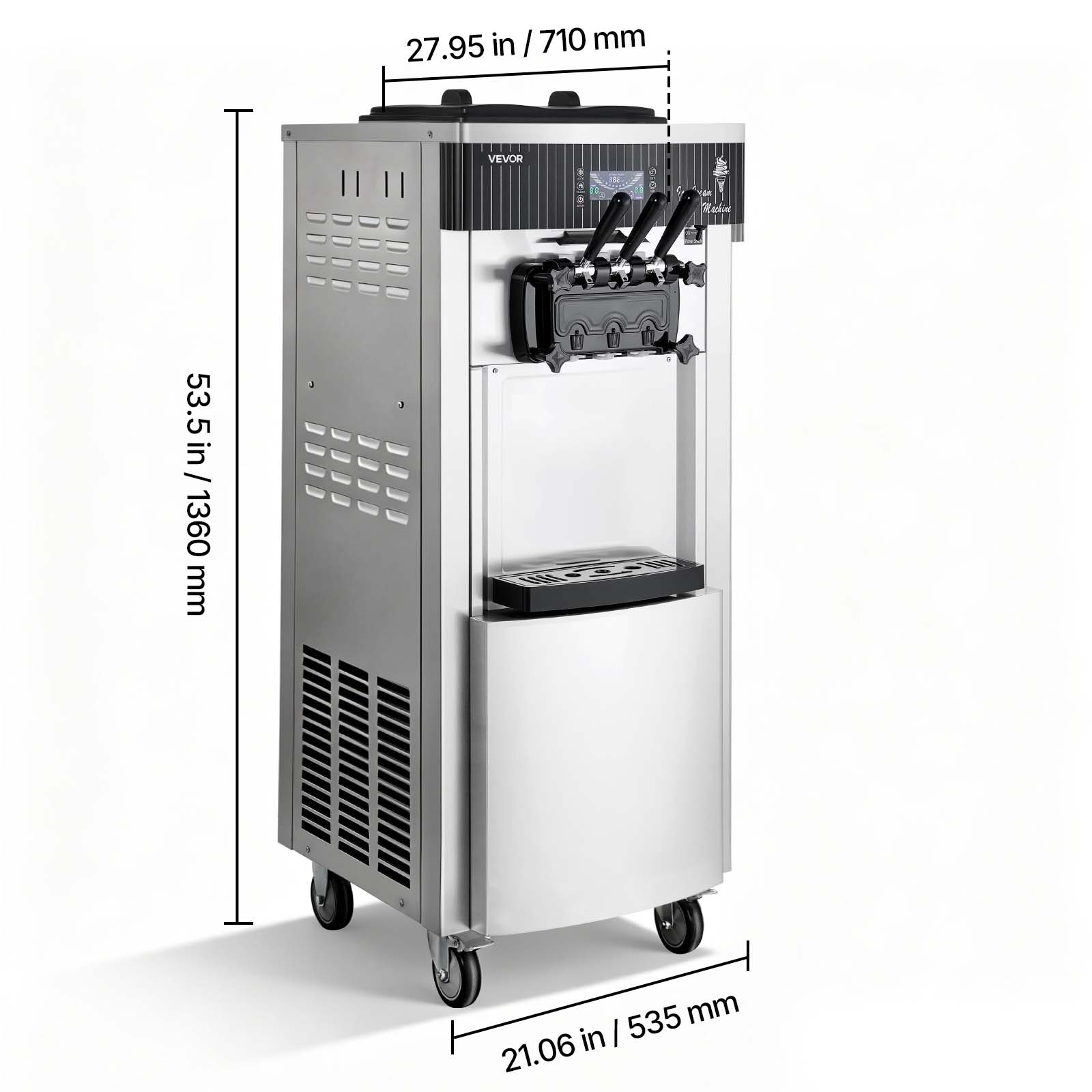 27.95 in / 710 mm  
VEVOR  
2010010  
53.5 in / 1360 mm  
21.06 in / 535 mm