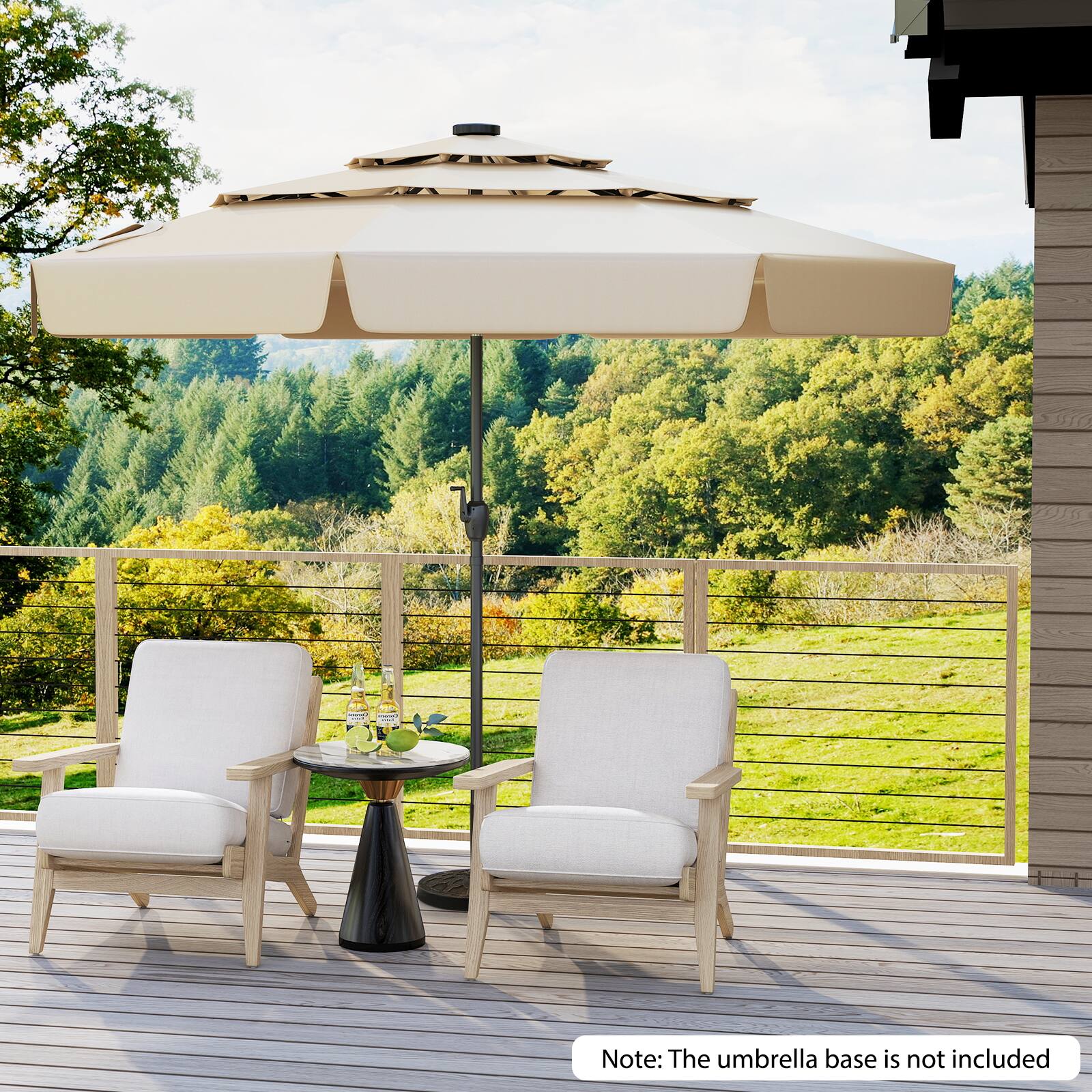 Note: The umbrella base is not included