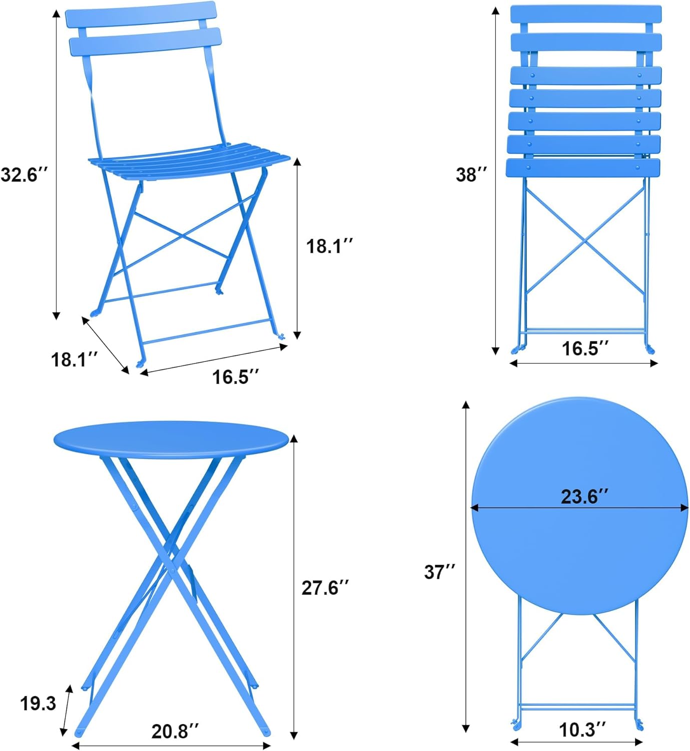 32.6" 38" 18.1" 18.1" 16.5" 16.5" 23.6" 27.6" 37" 19.3" 20.8" 10.3"