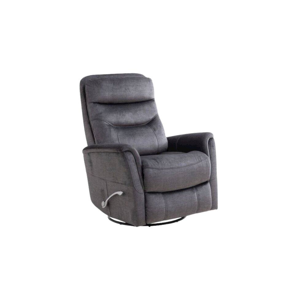 Angle. Starlight Canyon Home - Capri Charcoal Recliner Nursery Glider Set – Elegant Boucle Chairs for Comfort - Dark Grey.