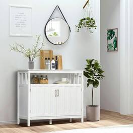 Kadyn - Versatile Sideboard & Coffee Bar Cabinet with 2 Doors and Shelving - White