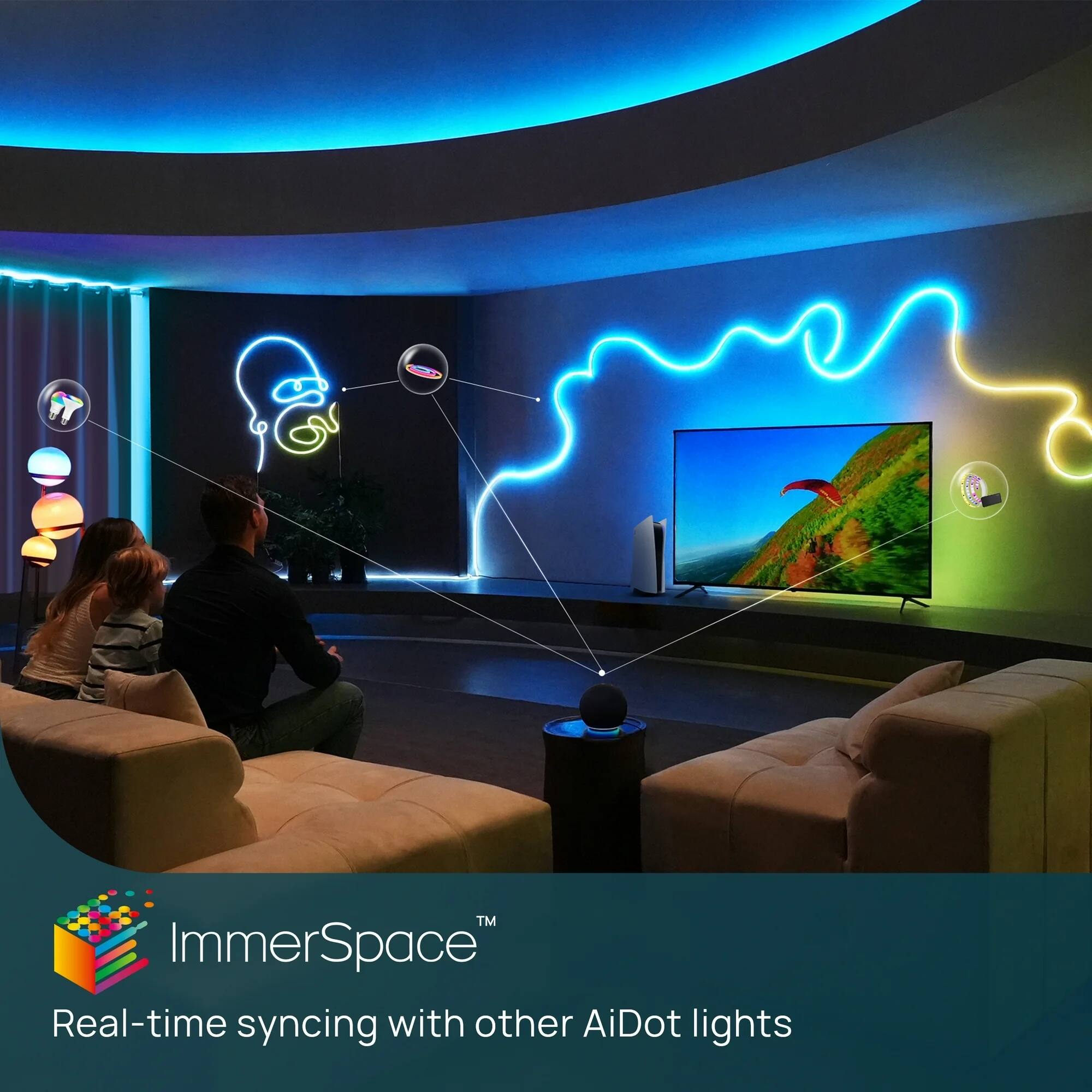ImmerSpace™  
Real-time syncing with other AiDot lights
