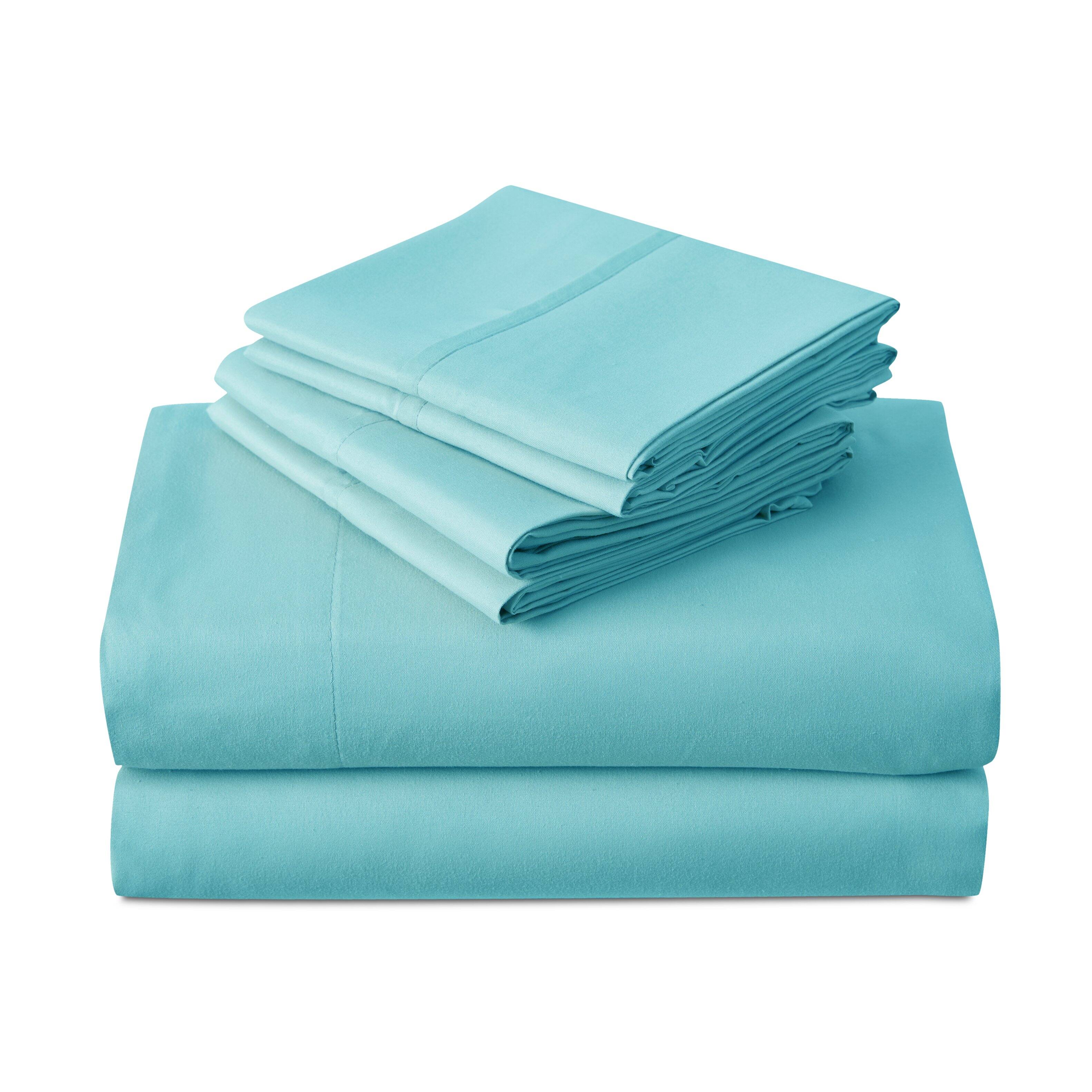 Angle. Kathy Ireland - Kathy Ireland 2000 Thread Count Cotton 6 Pc Sheet Set - Aqua.