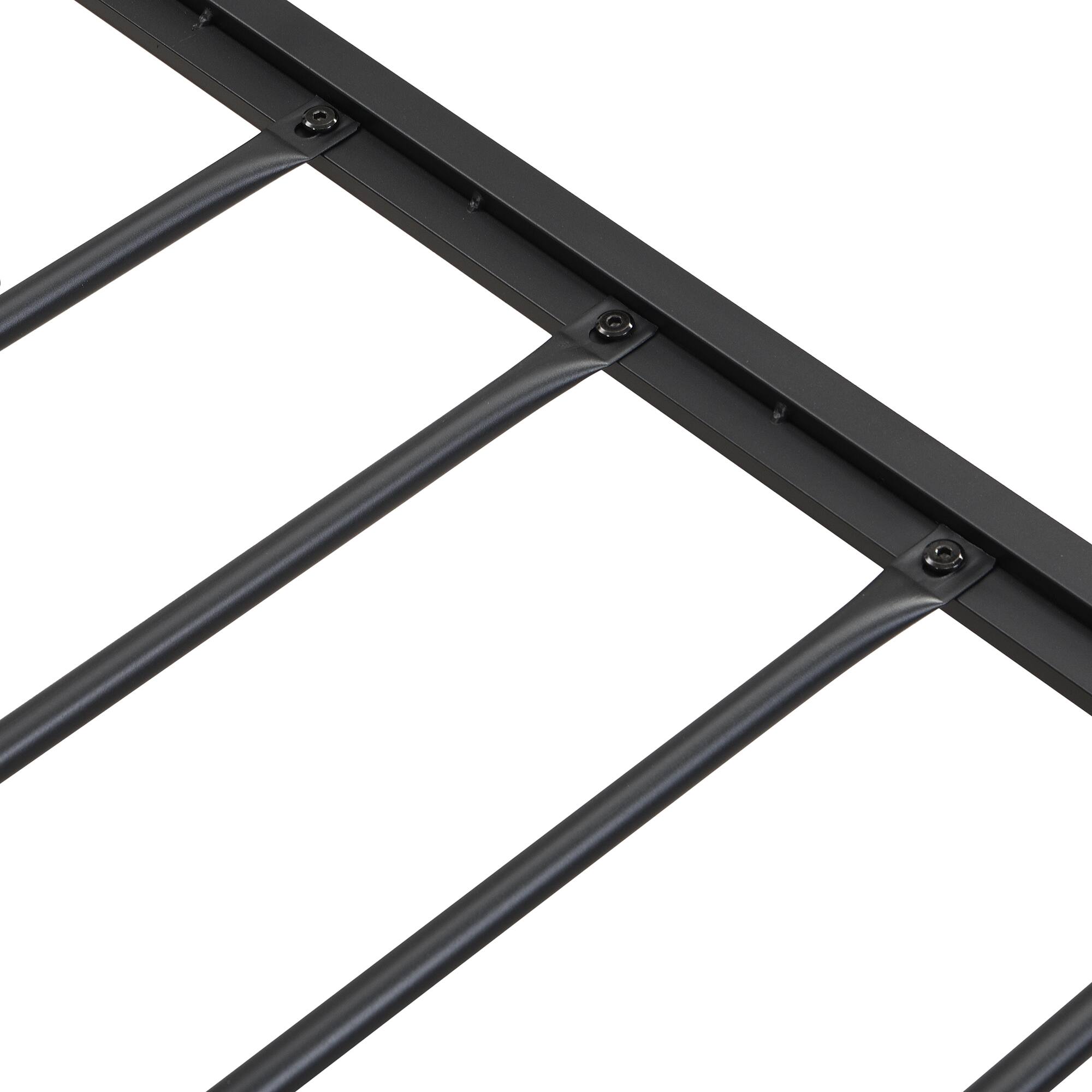 Alt View 7. Trinkets Crazed - Queen Size Metal Platform Bed Frame with Storage Function Headboard and USB Liner and Footboard, No Box Spring Needed - Black.