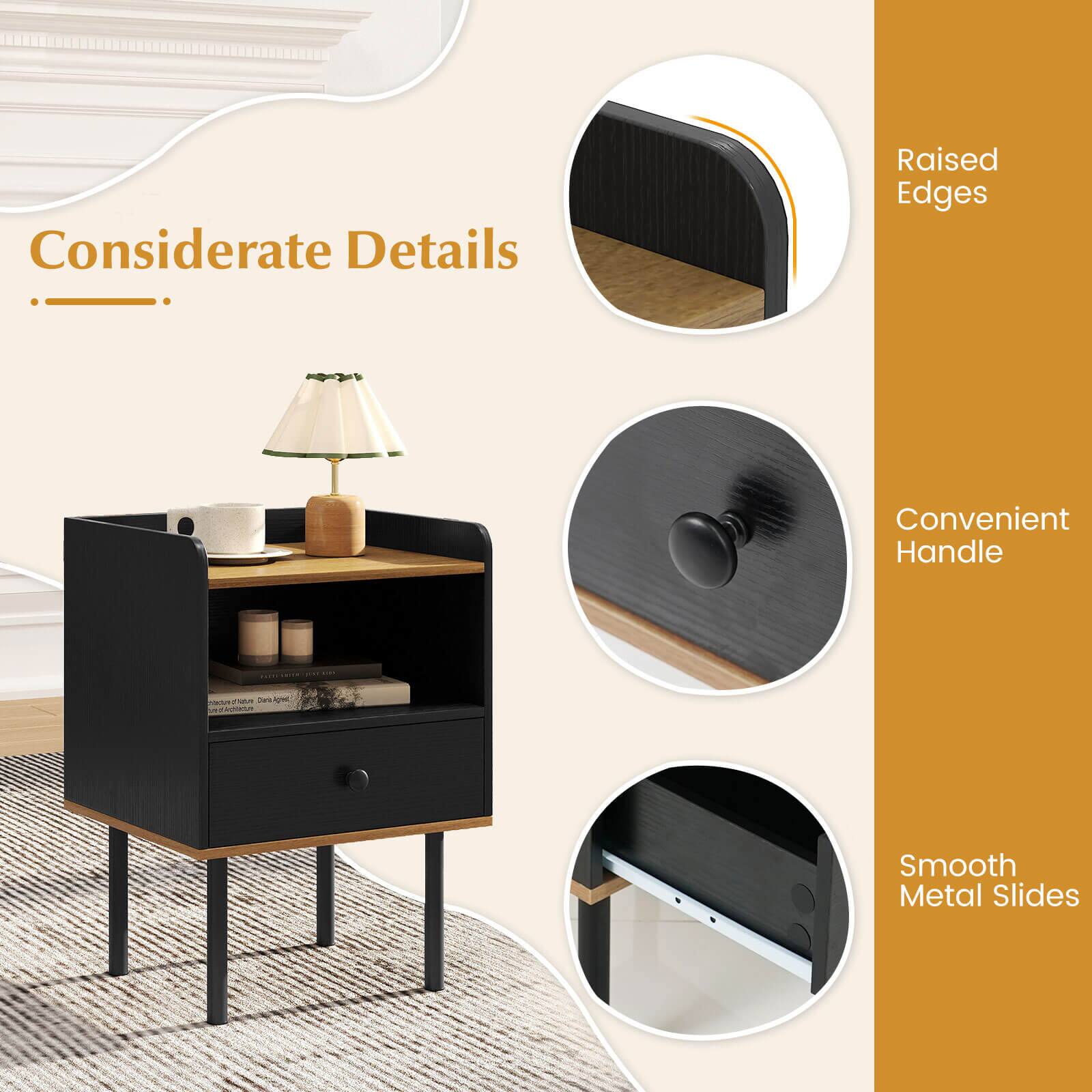 Considerate Details
Raised Edges
Convenient Handle
Smooth Metal Slides