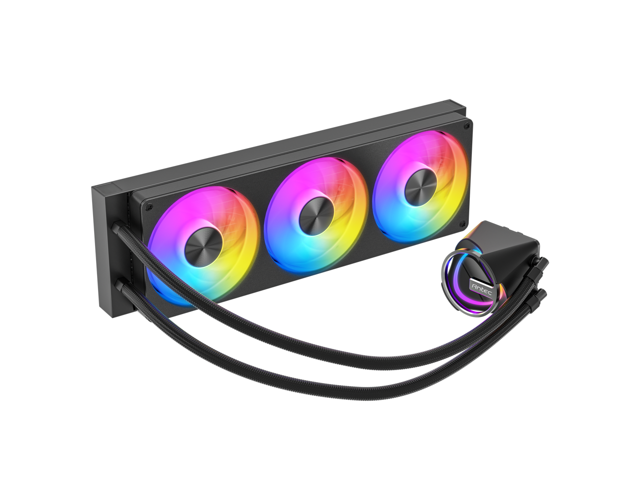 Alt View 6. Antec - Antec Skeleton Matrix 360 ARGB Liquid CPU Cooler, 360mm Rad, Single-Frame Fan, Copper Base, Intel/AMD, Black - Black.