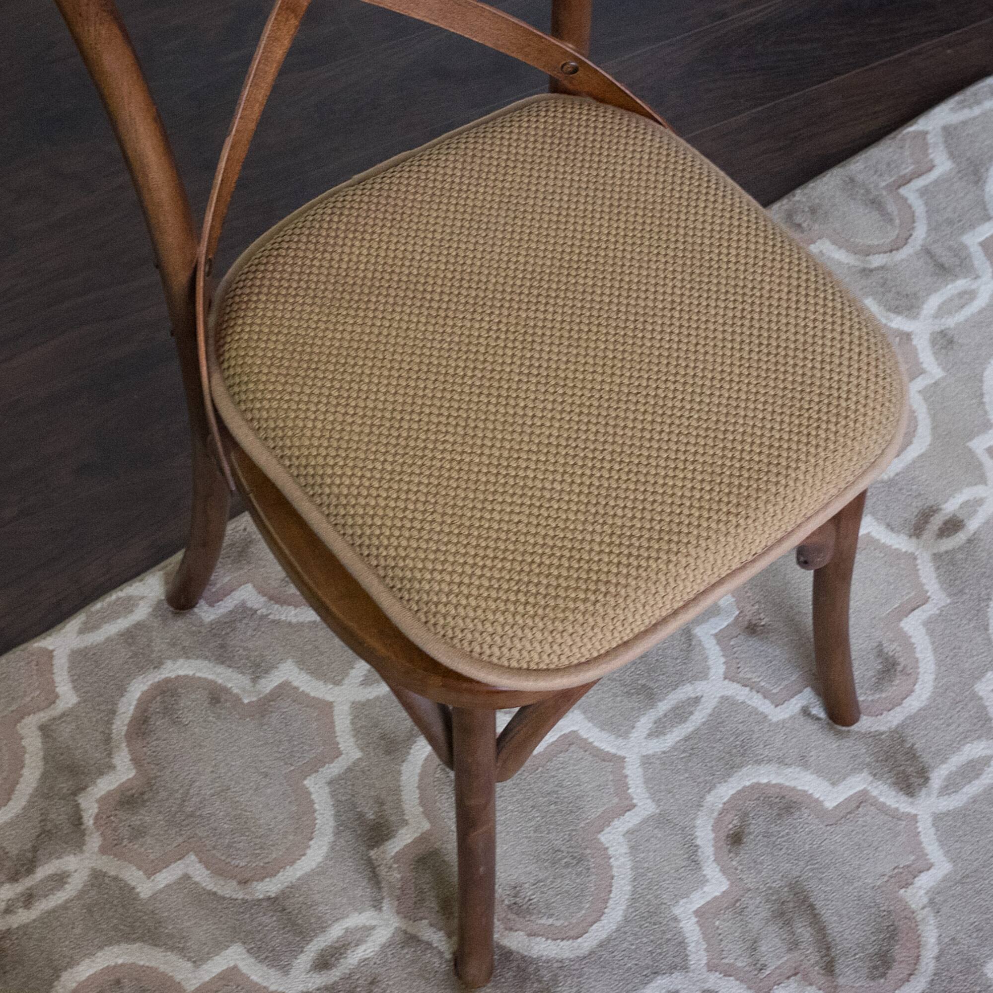 Left. Sweet Home Collection - Honeycomb Memory Foam No Slip Back 16" x 16" Chair Pad Cushion, 6-Pack - Taupe.