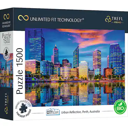 UNLIMITED FIT TECHNOLOGY
Puzzle 1500
SMART PUZZLE CUT
THICKEST PUZZLE
TREFL
PRIME
Urban Reflection, Perth, Australia
CITYSCAPE
BIO
COMPOSTABLE PACKAGING
