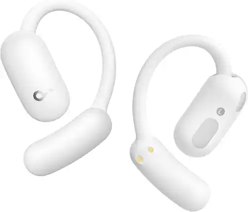 Front. Soundcore - Soundcore - by Anker AeroFit 2 Open-Ear Headphones with Adjustable Ear Hooks - White - White.