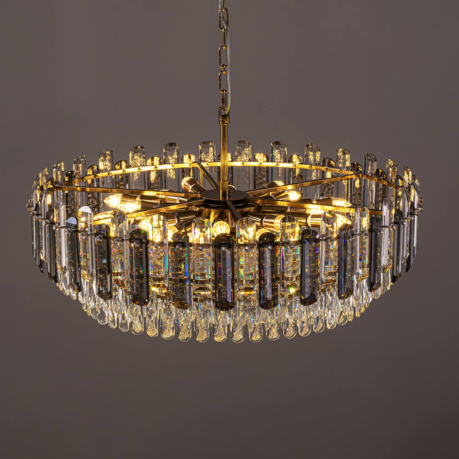Alt View 6. Siljoy - 31.5" 20-Light Gold Brass Crystal Chandelier, Modern Luxury Light for Dining Room Living Room Bedroom Foyer - Gold Brass.