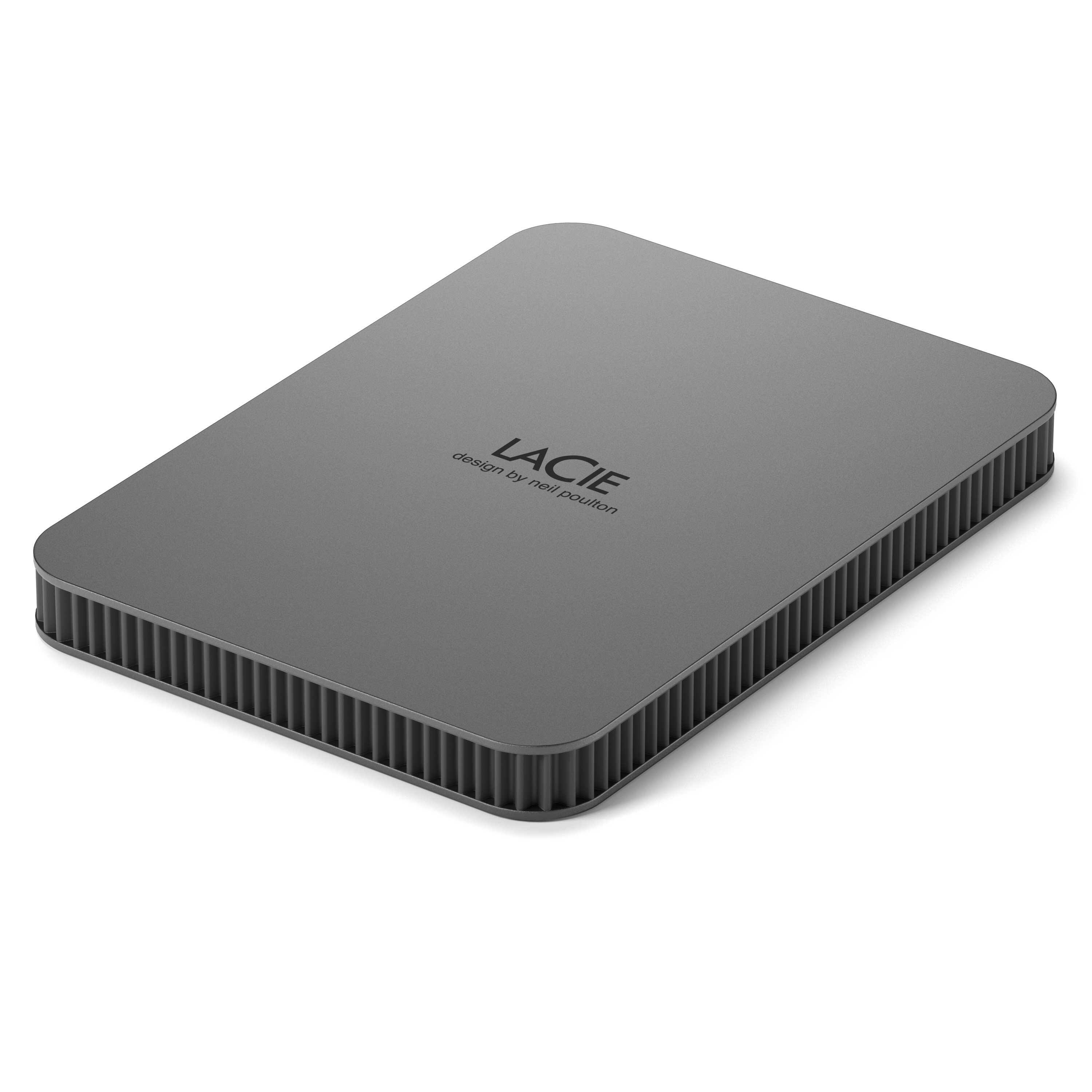 Left. LaCie - LaCie Mobile Secure 2TB External USB-C 3.2 Portable Hard Drive with Rescue Data Recovery Services - Space Gray.