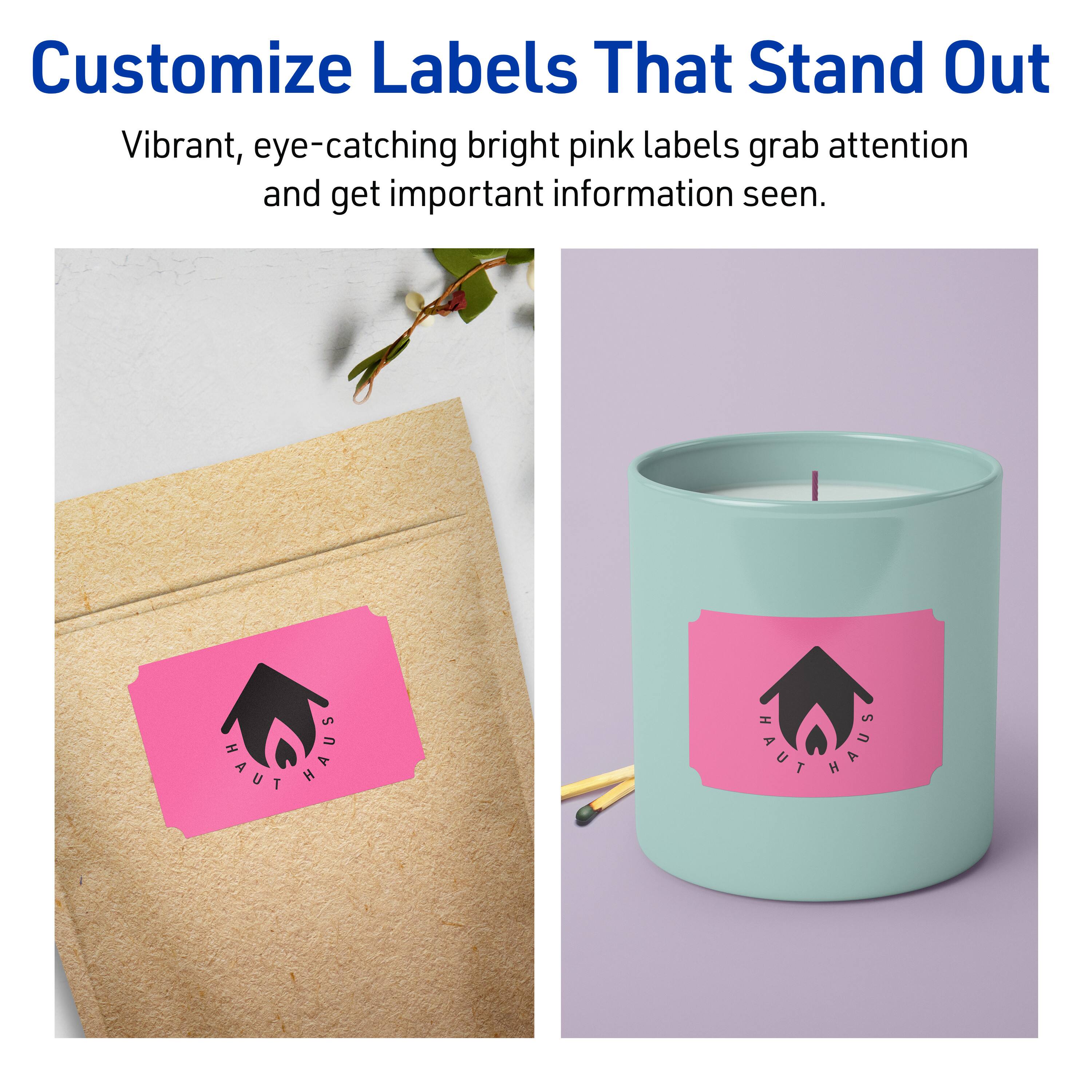 Customize Labels That Stand Out

Vibrant, eye-catching bright pink labels grab attention and get important information seen.

HAUT HAUS HAUT HAUS