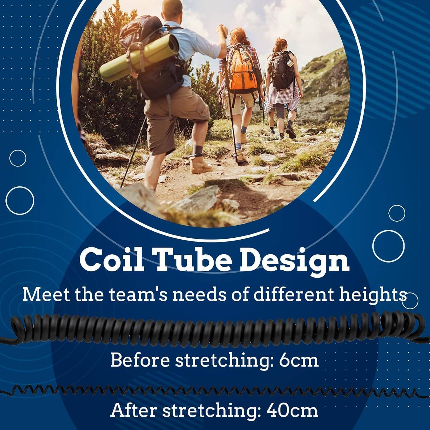 Coil Tube Design  
Meet the team's needs of different heights  
Before stretching: 6cm  
After stretching: 40cm