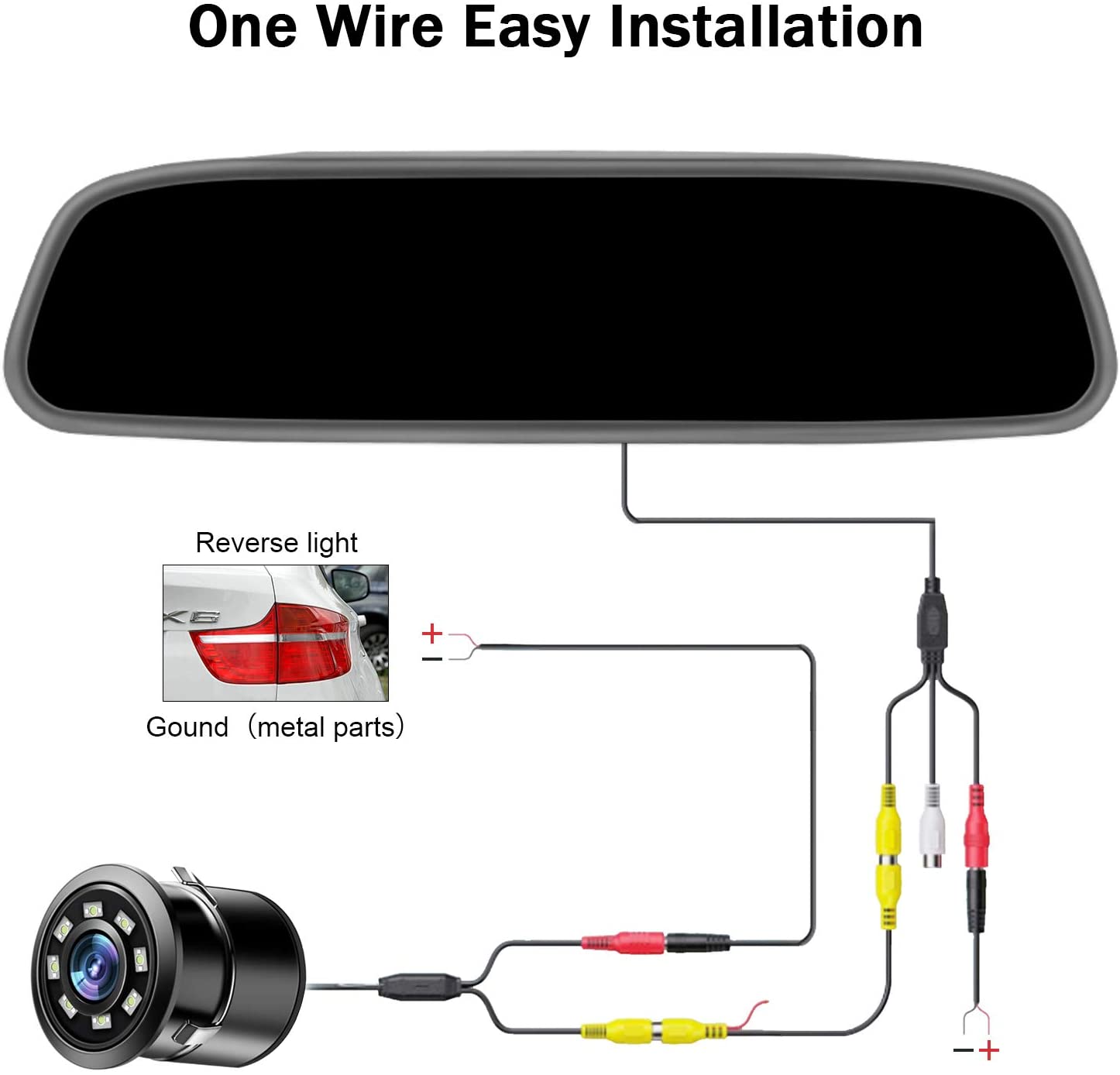 One Wire Easy Installation

Reverse light K6 + Ground (metal parts)