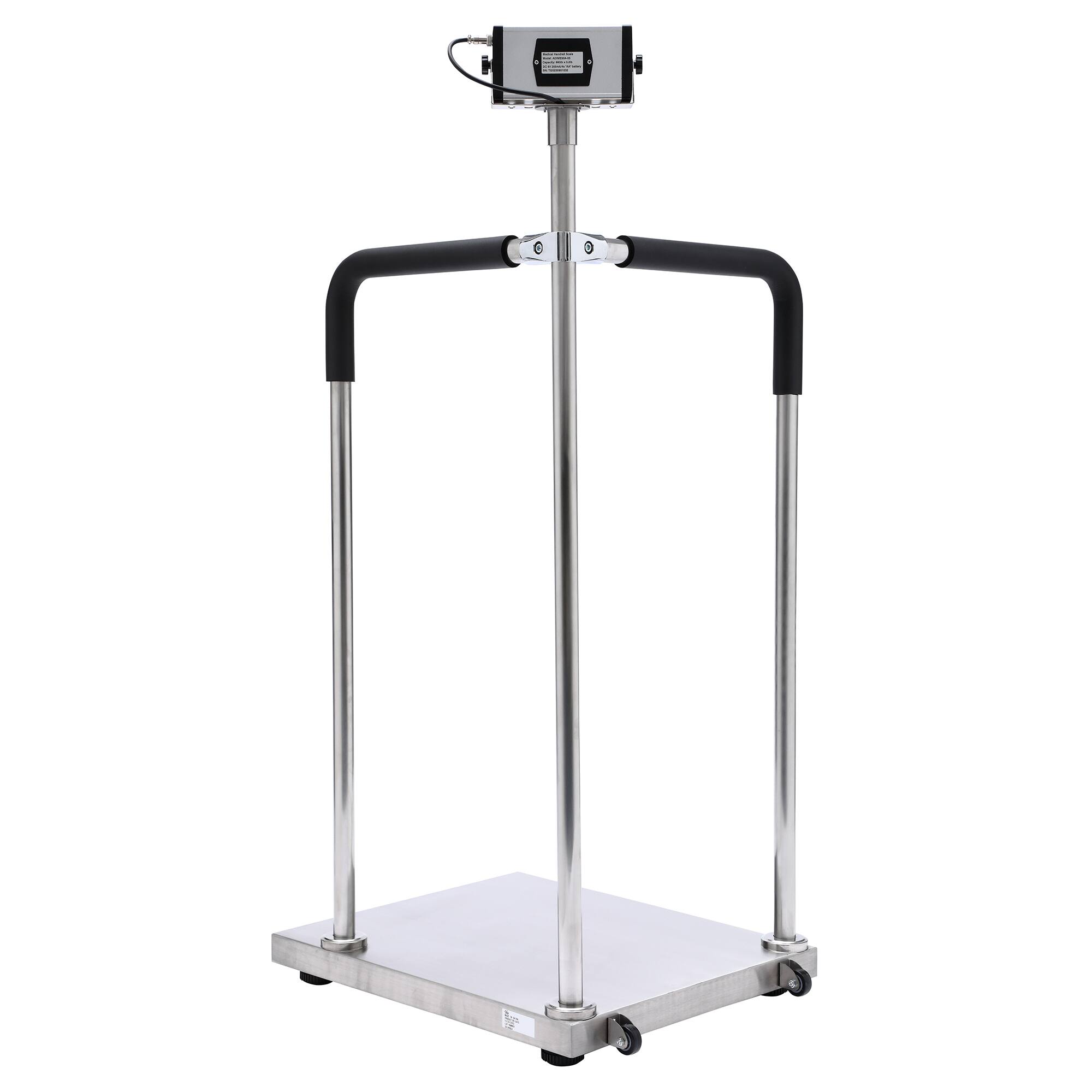 Alt View 8. Viva Comfort - ME904 Series Scale, Bariatric Handrail Digital Physician Scale with Wheels - Silver.