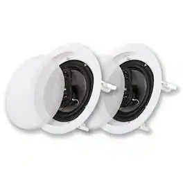 Acoustic Audio by Goldwood - CSic63 in Ceiling 6.5" Speaker Pair 3 Way Home Theater Speakers - Paintable White